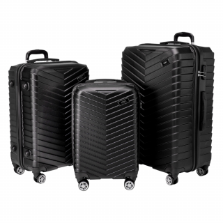 Odolný skořepinový cestovní kufr ROWEX Horizon Barva: Černá, Velikost: SET 3ks (40l, 66l, 109l)