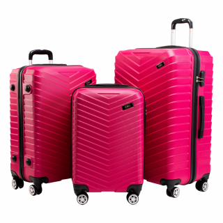 Odolný skořepinový cestovní kufr ROWEX Horizon Barva: Růžová, Velikost: SET 3ks (40l, 66l, 109l)
