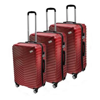 Odolný skořepinový cestovní kufr ROWEX Horizon Barva: Vínová, Velikost: SET 3ks (40l, 66l, 109l)
