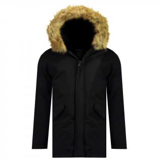 Pánská zimní parka s kapucí GEOGRAPHICAL NORWAY Bagway Barva: Černá, Velikost: XL