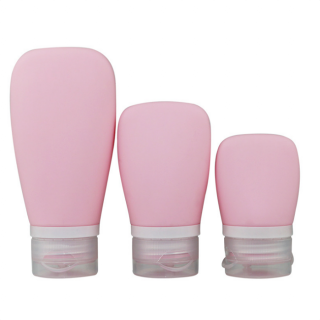 Sada cestovních silikonových lahviček na kosmetiku (3ks) Barva: Růžová