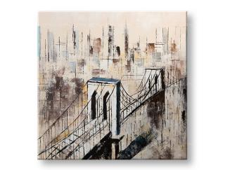 Malovaný obraz na stěnu MĚSTO 80x80 (malované obrazy)