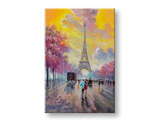 Malovaný obraz na stěnu PROCHÁZKA V PAŘÍŽI 60x90 cm  (malované obrazy)
