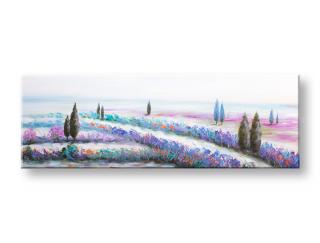 Malovaný obraz na zeď LOUKA  120x40 cm (malované obrazy)