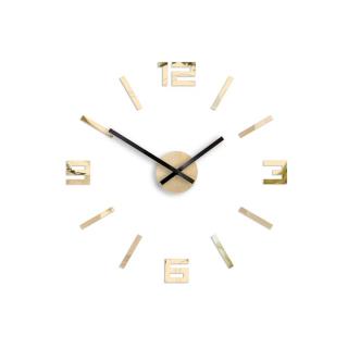 Moderní nástěnné hodiny ARABIC GOLD-MIRROR  (nalepovací hodiny na stěnu)