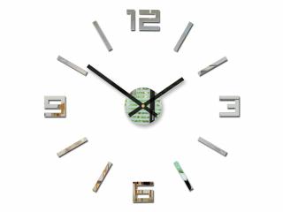 Moderní nástěnné hodiny ARABIC MIRROR  (nalepovací hodiny na stěnu)