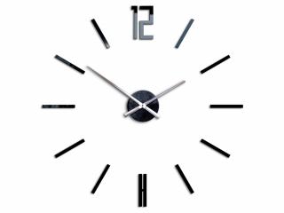 Moderní nástěnné hodiny CARLO BLACK  (nalepovací hodiny na stěnu)