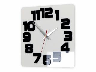 Moderní nástěnné hodiny LOGIC WHITE-BLACK  (nalepovací hodiny na stěnu)