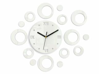 Moderní nástěnné hodiny RINGS WHITE  (nalepovací hodiny na stěnu)