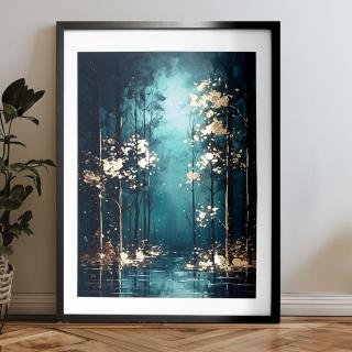 Nástěnný plakát s EXTRA efektem - Mystic Trees