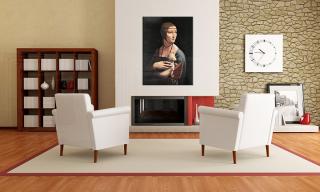 Obraz na plátně Dáma s hranostajem – Leonardo da Vinci (reprodukce 30x40 cm)