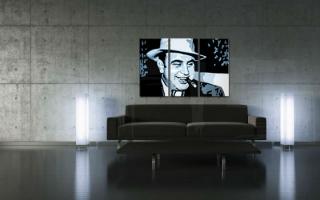 Ručně malovaný POP Art AL CAPONE 3 dílný 120x80cm