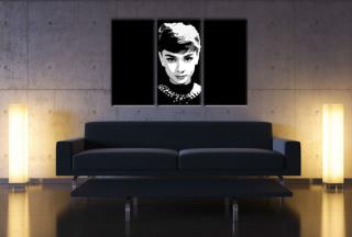 Ručně malovaný POP Art Audrey Hepburn 3 dílný 120x80cm