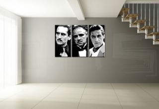 Ručně malovaný POP Art obraz GODFATHER 3 dílný god123