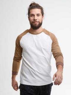 Pánské Basic tričko s raglanovým rukávem · Bílá krémová/camel Velikost: L