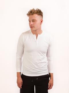 Pánské triko s dlouhým rukávem s légou · Bílá Velikost: XL