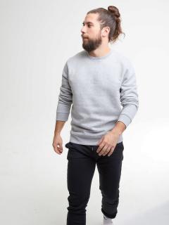 Pánský Basic crew neck · Melír šedý Velikost: M