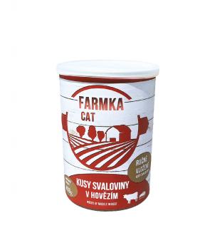 AKCE - FARMKA CAT kusy svaloviny v hovězím 400g