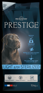 AKCE - Flatazor PRESTIGE light/sterilized 15kg (super-premium) (kompletní vyvážené krmivo pro dospělé kastrované psy nebo psy s nadváhou)