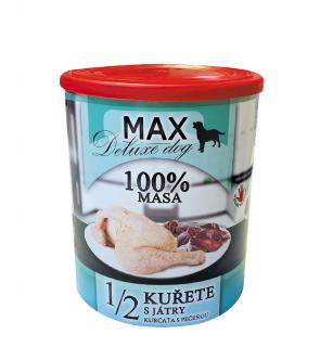 AKCE - MAX deluxe 1/2 KUŘETE s játry 800g