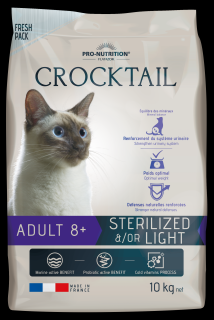 DOPRODEJOVÁ CENA - CROCKTAIL adult sterilized 8+ 10kg (super-premium)  (kompletní vyvážené krmivo pro starší kastrované kočky)