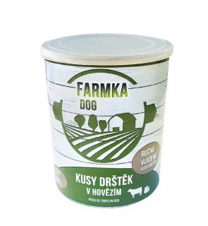 FARMKA DOG kusy drštěk v hovězím 800g - BALENÍ 8ks (skupinové balení po 8ks)