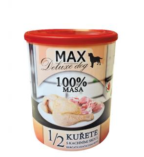 MAX deluxe 1/2  KUŘETE s kachními srdci 800g - BALENÍ 8ks