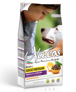 NAXOS ADULT MEDIUM vepřové 12kg (super-premium)  (kompletní vyvážené krmivo pro dospělé psy)