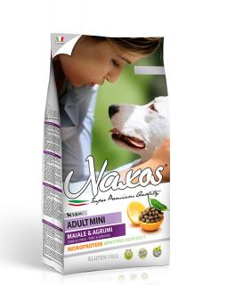NAXOS ADULT MINI vepřové 7kg (super-premium)  (kompletní vyvážené krmivo pro dospělé psy malých plemen)