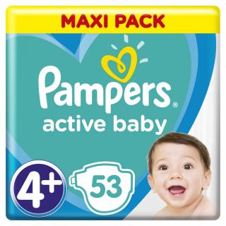 Pampers Active Baby-Dry 4+ MAXI PLUS 9-16 kg 53 ks