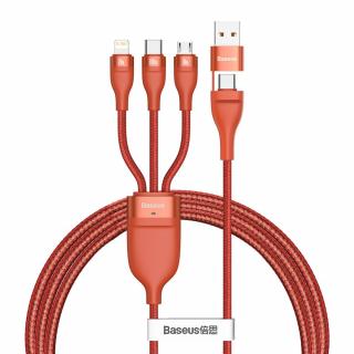 Baseus 3v1 USB / PD kabel Micro USB 18W / USB-C 100W / Apple Lightning 20W 1,2m/5A orange