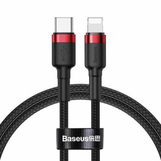 Baseus Cafule kabel USB-C PD / Apple Lightning 18W / 1m / QC 3.0. black/red CATKLF-91