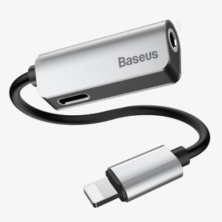 Baseus CALL32-0S adaptér pro Apple iPhone lightning 8pin / 3,5mm jack + 8 pin stříbrný