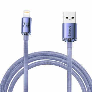Baseus Crystal Shine kabel USB / Apple Lightning 2m / 2,4A violet