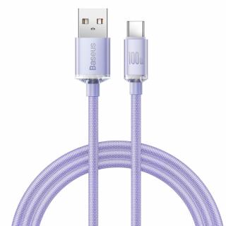 Baseus Crystal Shine kabel USB / USB-C 1,2m / 100W violet