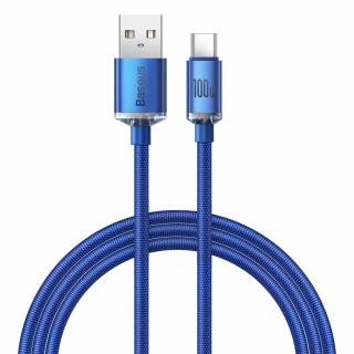 Baseus Crystal Shine kabel USB / USB-C 2m / 100W modrý