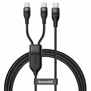 Baseus Flash 2v1 kabel USB-C PD / 2x USB-C PD 1,5m / 100W / černý