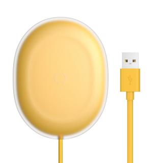 Baseus Jelly bezdrátová nabíječka Qi / 15W + kabel USB - USB-C žlutá