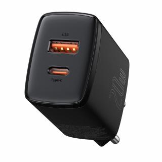 Baseus nabíječka CCXJ-B01 USB + USB-C PD / 20W / QC 3.0 / 3A černá