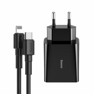 Baseus nabíječka s kabelem USB-C PD - iphone Lightning 18W / 2,4A / 1m černá TZCCFS-X01