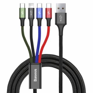 Baseus Rapid USB kabel 4v1 2 x Micro USB / USB-C / Apple Lightning 1,2m / 3,5A CA1T4-C01