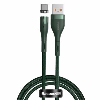 Baseus Zinc CATXC-M06 magnetický USB kabel USB-C 1m / 3A / AFC / QC zelený