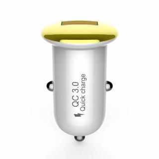 Devia Mushroom Charger, USB nabíječka do auta QC 3.0 / 18W zlatá