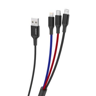 Dudao 3v1 USB kabel iPhone Lightning / USB-C / Micro USB / 5A / 38cm