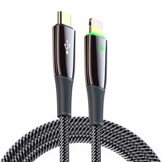 Dux Ducis K-IV kabel USB-C PD / iPhone Lightning 3m / 18W / LED Power / černý