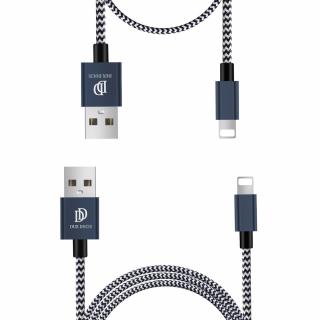 Dux Ducis K-TWO series 2x USB kabel - Apple Lightning 1m / 2A + 0,2m / 3A modrý