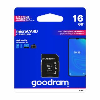 Goodram Micro SDHC 16GB Class 10, UHS-I , 100MB/s (M1AA-0160R12)