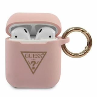 Guess silikonové pouzdro TRIANGLE logo pro Apple AirPods 1/2 růžové GUACA2LSTLPI