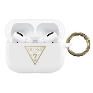 Guess silikonové pouzdro TRIANGLE logo pro Apple AirPods PRO bílé GUACAPLSTLWH