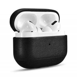 iCarer Leather Classic Nappa / kožené pouzdro pro Apple AirPods PRO / černé